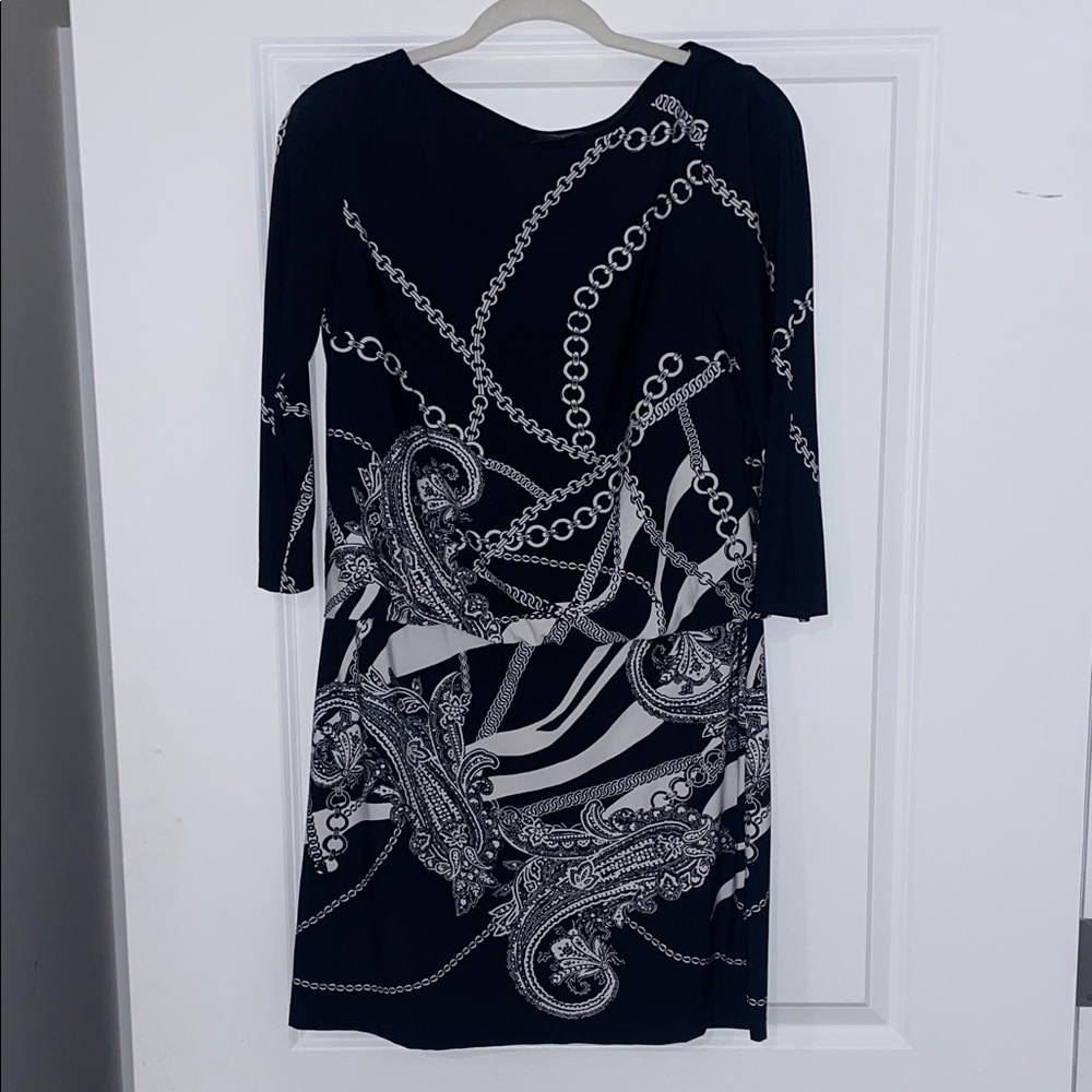 WHITE House BLACK Market Chain-Print Women's Dress